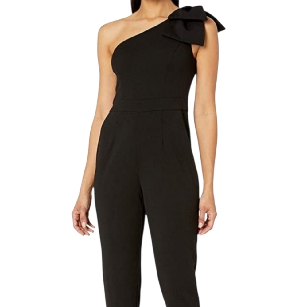 Adrianna Papell Romper Pant One Shoulder Cocktail Outfit 14 Petite